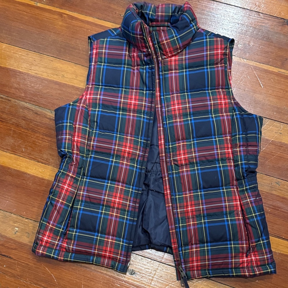 Talbots Vibrant Plaid Vest